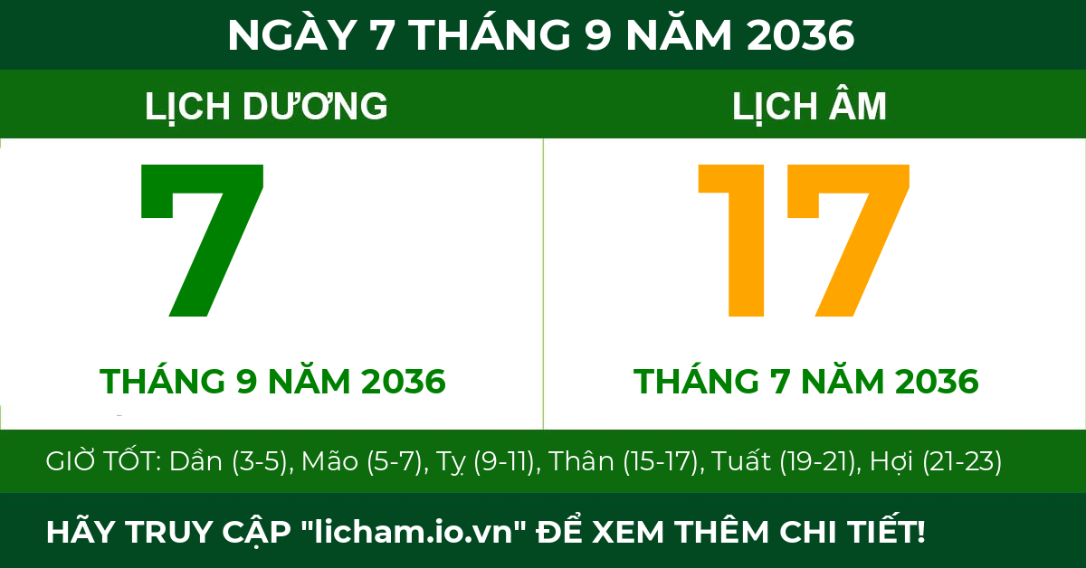lịch âm ngày 7 tháng 9 năm 2036