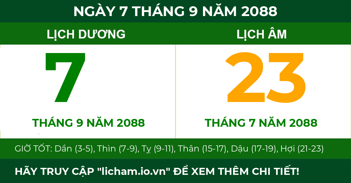 lịch âm ngày 7 tháng 9 năm 2088