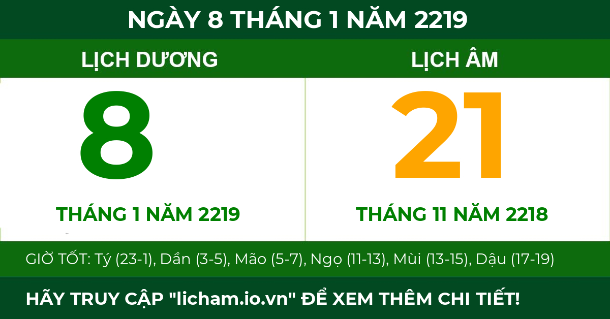 lịch âm ngày 8 tháng 1 năm 2219