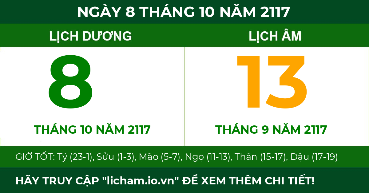 lịch âm ngày 8 tháng 10 năm 2117