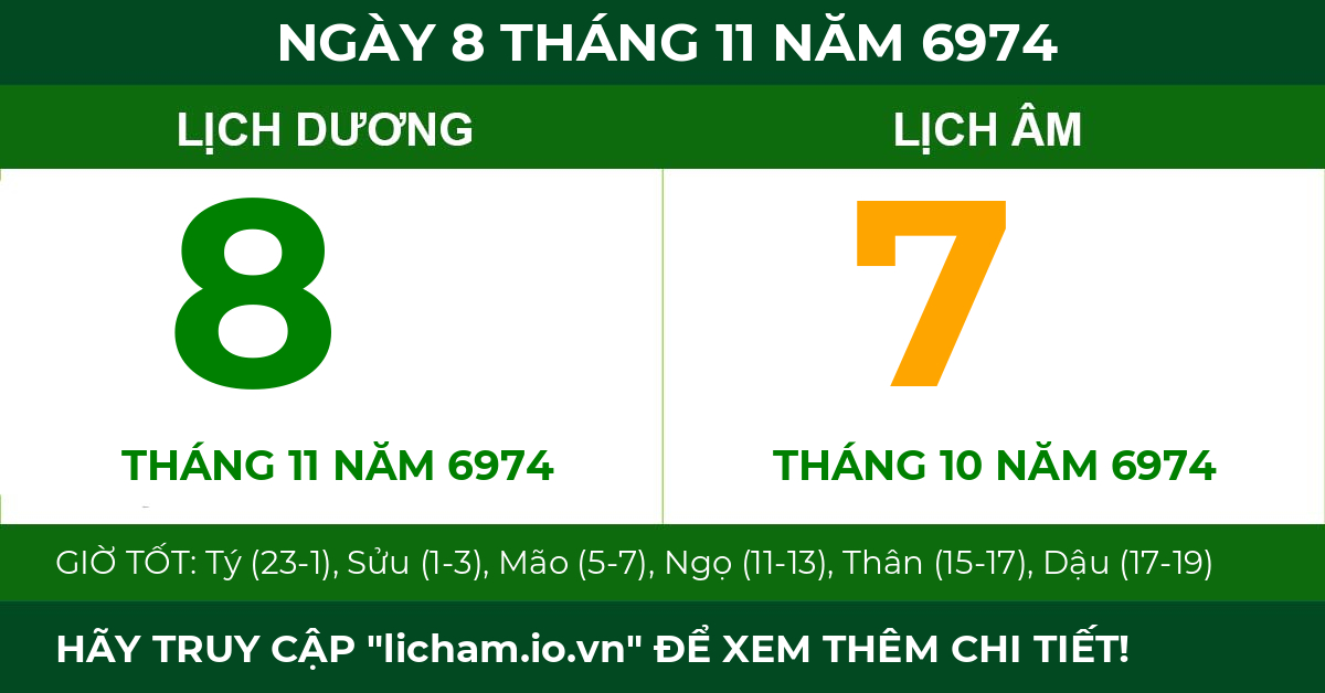 lịch âm ngày 8 tháng 11 năm 6974