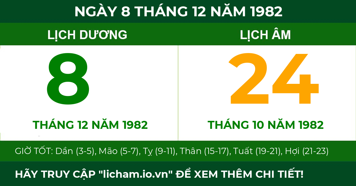 lịch âm ngày 8 tháng 12 năm 1982