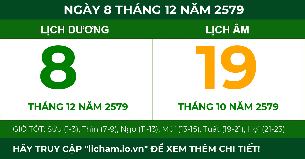 lịch âm ngày 8 tháng 12 năm 2579
