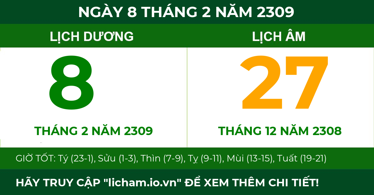 lịch âm ngày 8 tháng 2 năm 2309