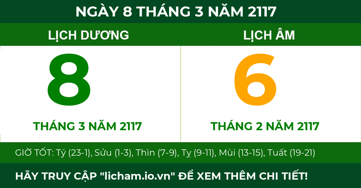 lịch âm ngày 8 tháng 3 năm 2117