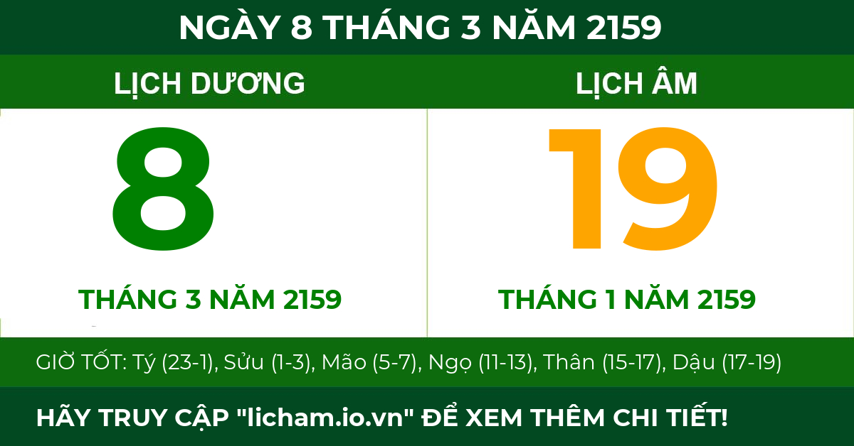 lịch âm ngày 8 tháng 3 năm 2159