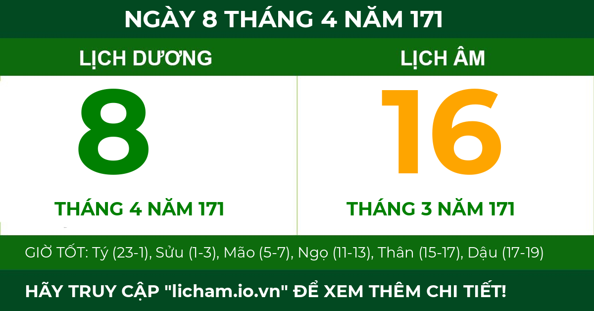 lịch âm ngày 8 tháng 4 năm 171