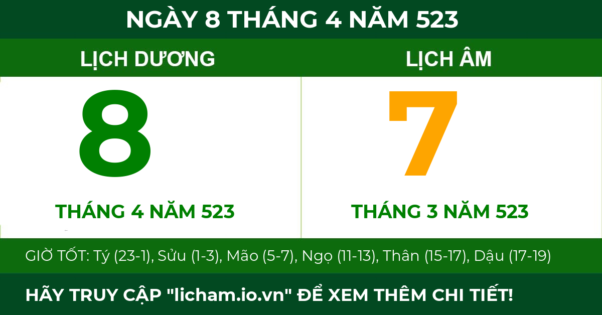 lịch âm ngày 8 tháng 4 năm 523
