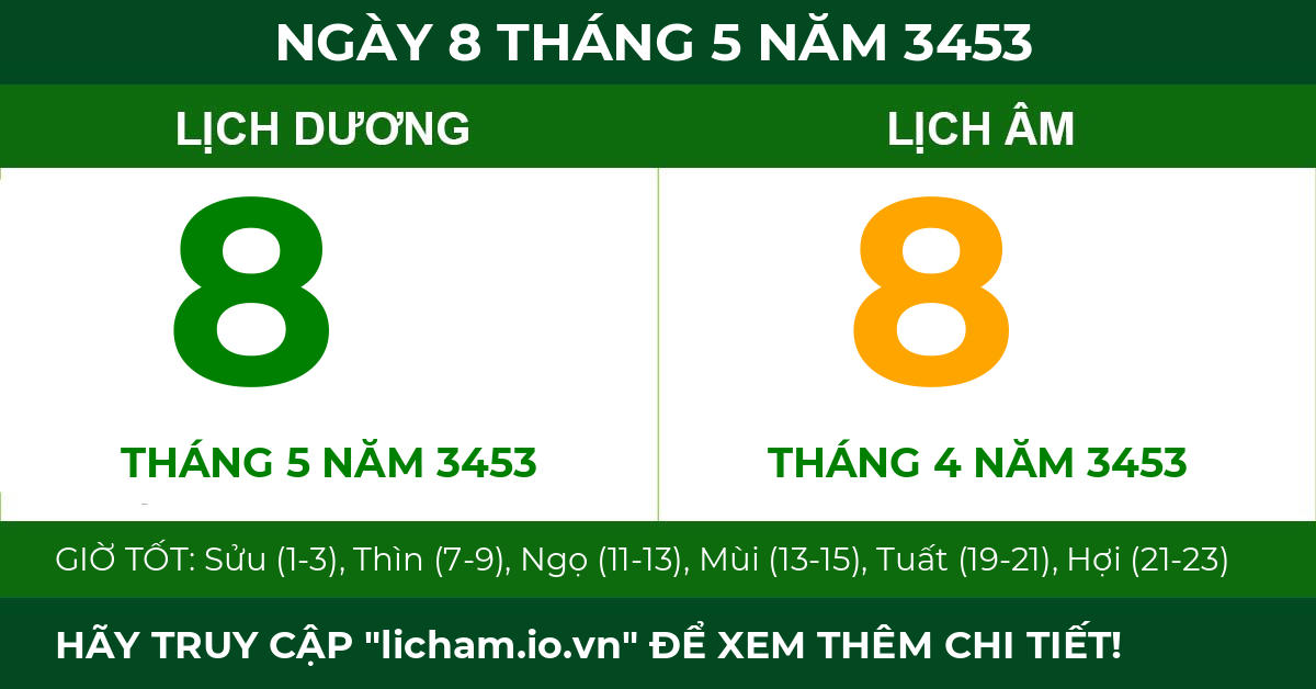 lịch âm ngày 8 tháng 5 năm 3453