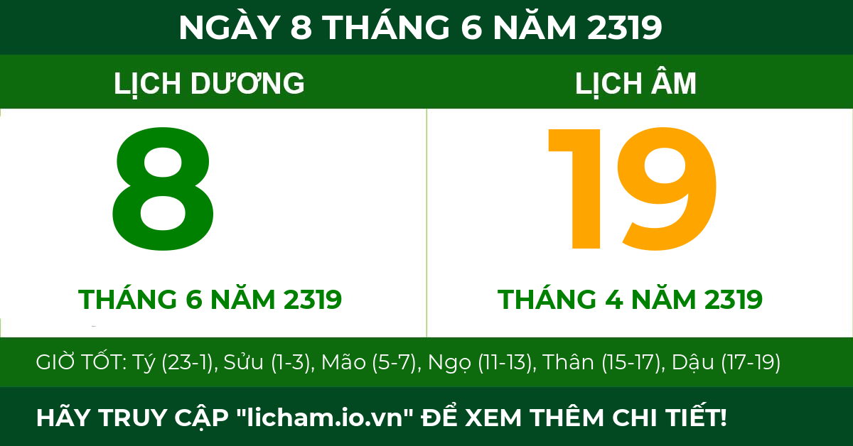 lịch âm ngày 8 tháng 6 năm 2319