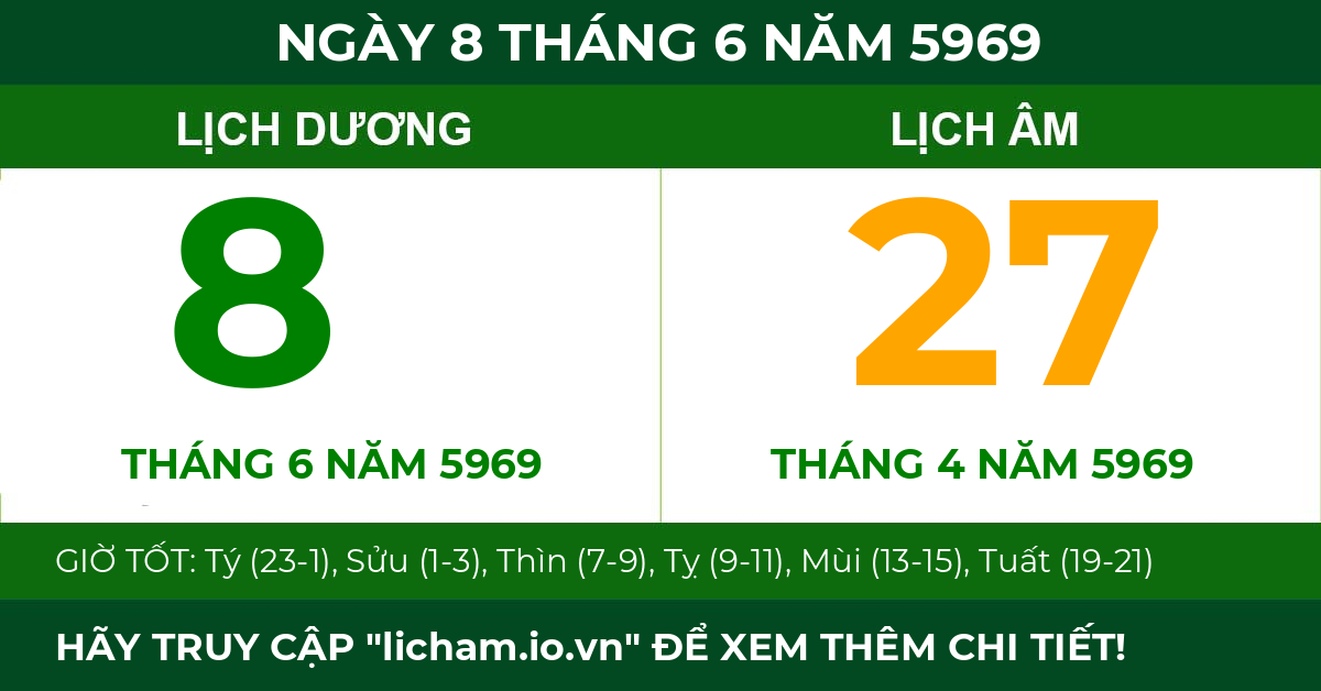 lịch âm ngày 8 tháng 6 năm 5969