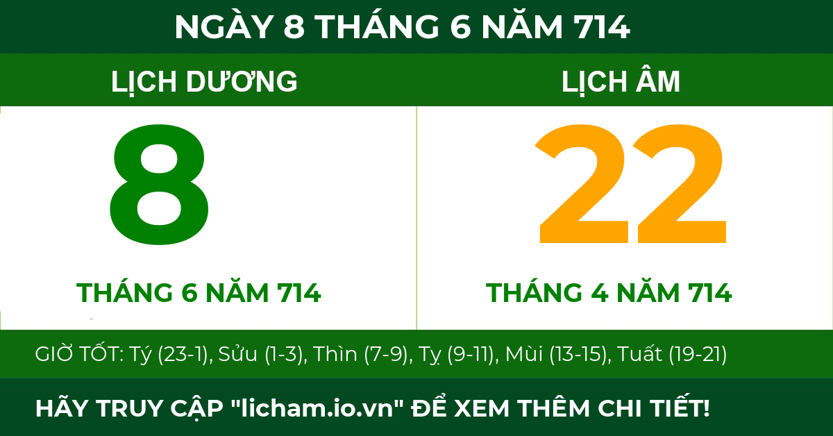 lịch âm ngày 8 tháng 6 năm 714