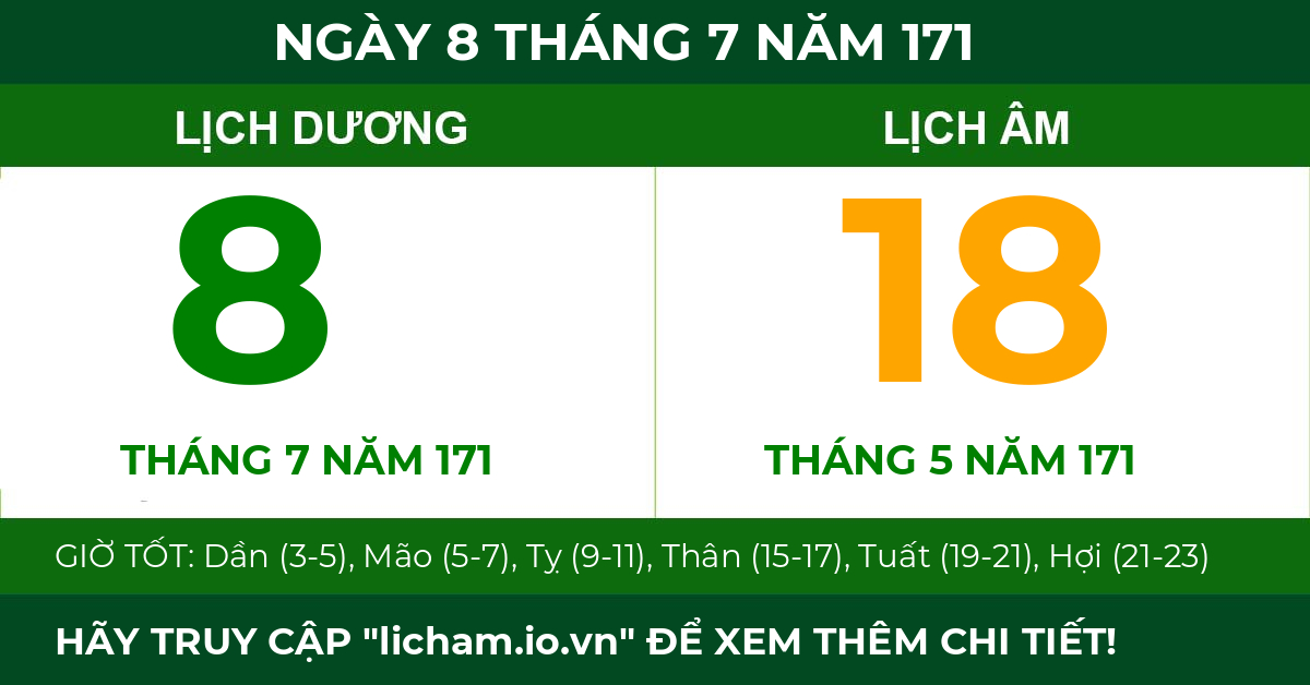 lịch âm ngày 8 tháng 7 năm 171