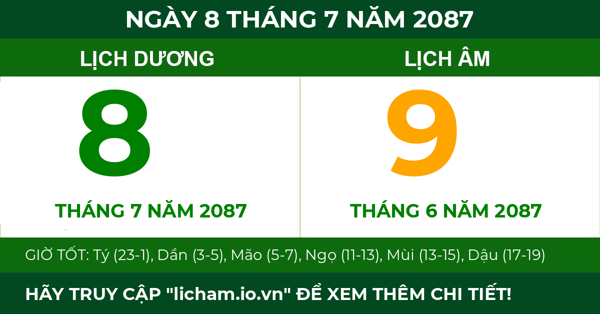 lịch âm ngày 8 tháng 7 năm 2087