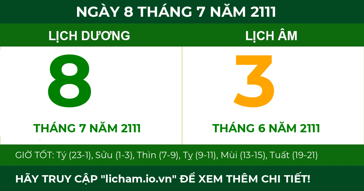 lịch âm ngày 8 tháng 7 năm 2111