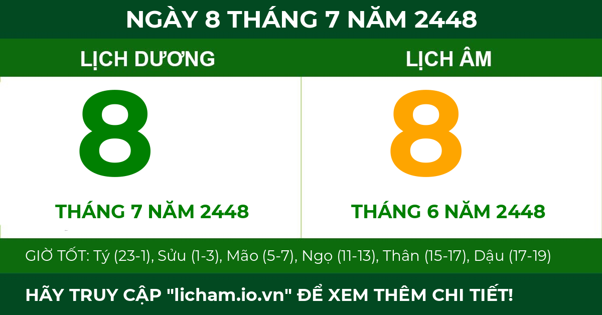 lịch âm ngày 8 tháng 7 năm 2448