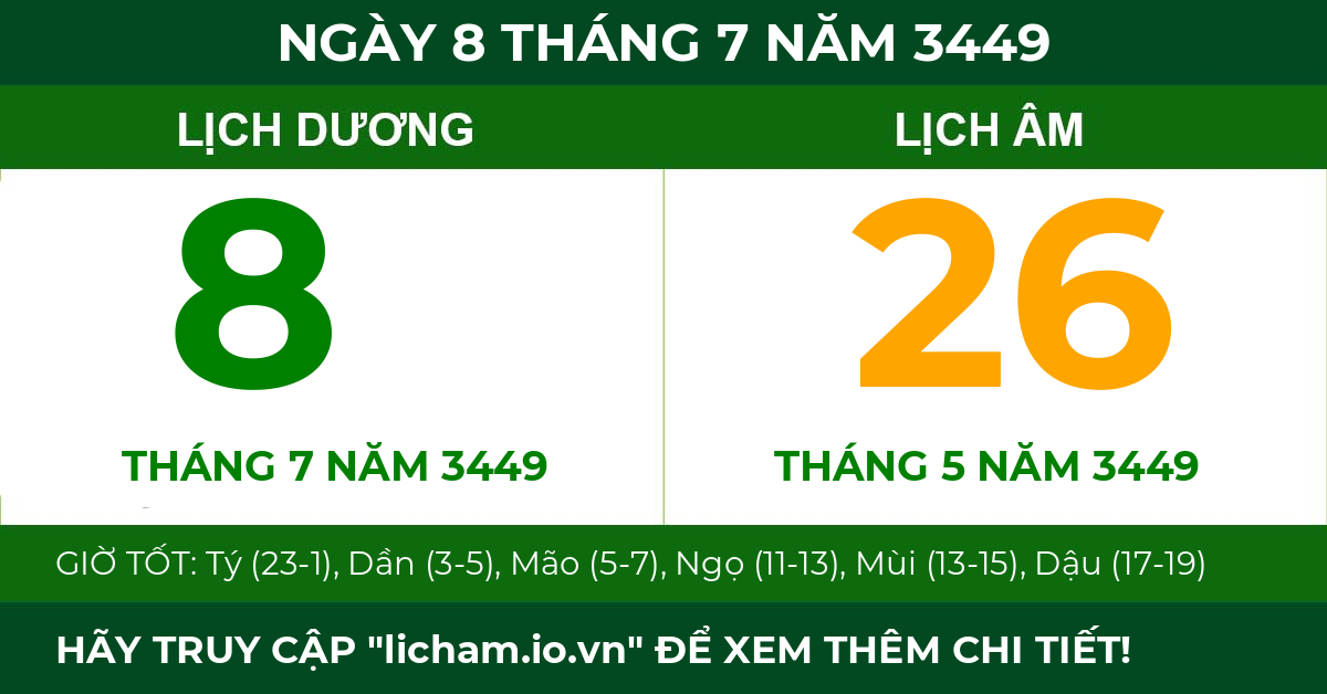 lịch âm ngày 8 tháng 7 năm 3449