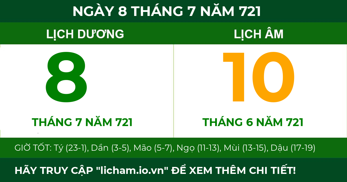 lịch âm ngày 8 tháng 7 năm 721