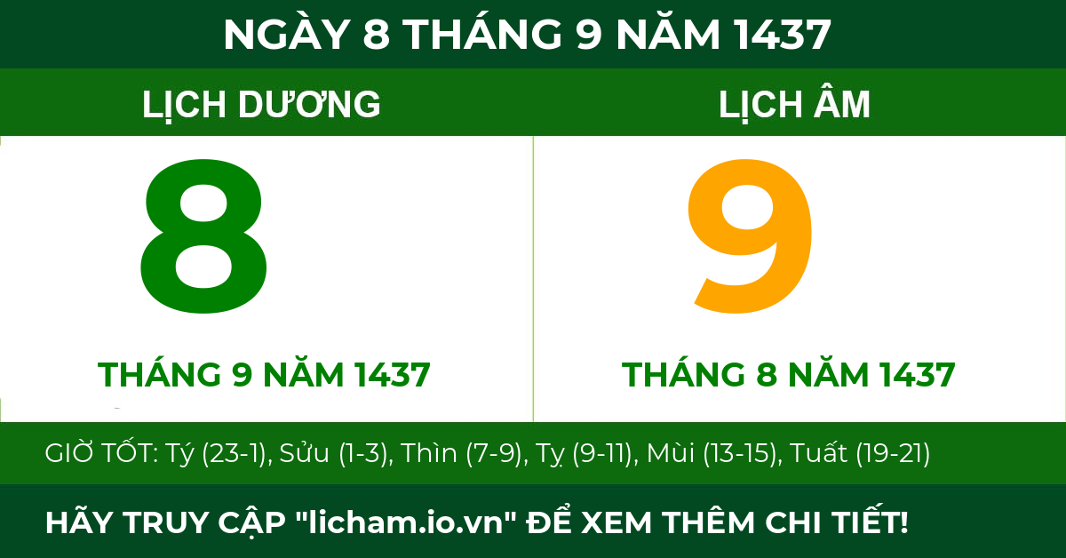 lịch âm ngày 8 tháng 9 năm 1437