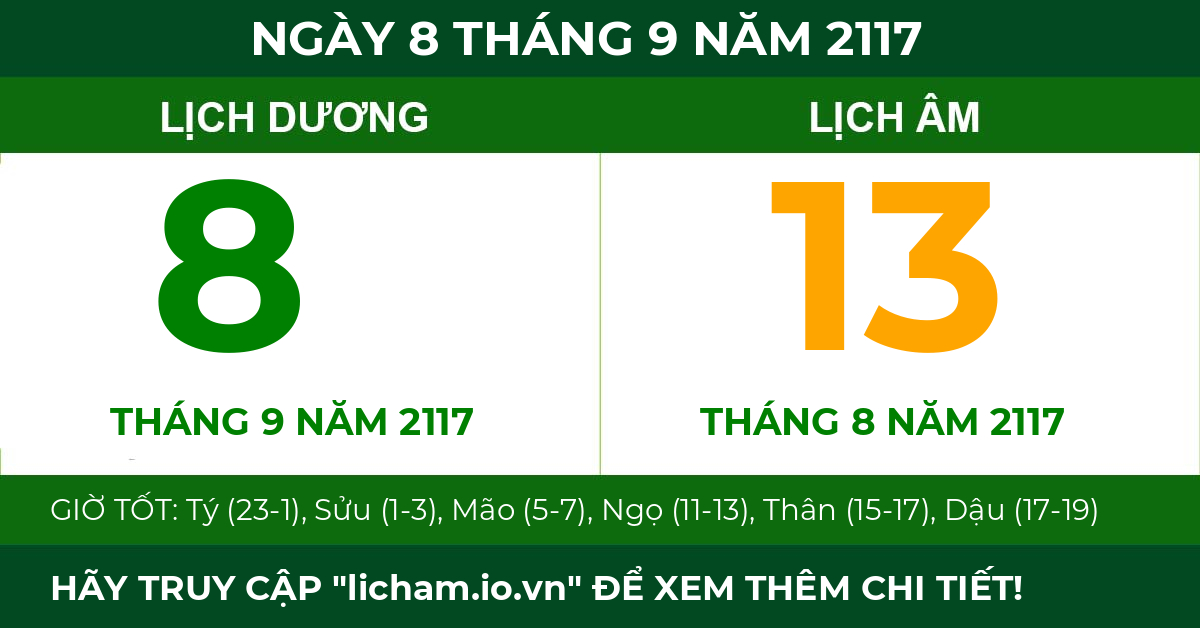 lịch âm ngày 8 tháng 9 năm 2117