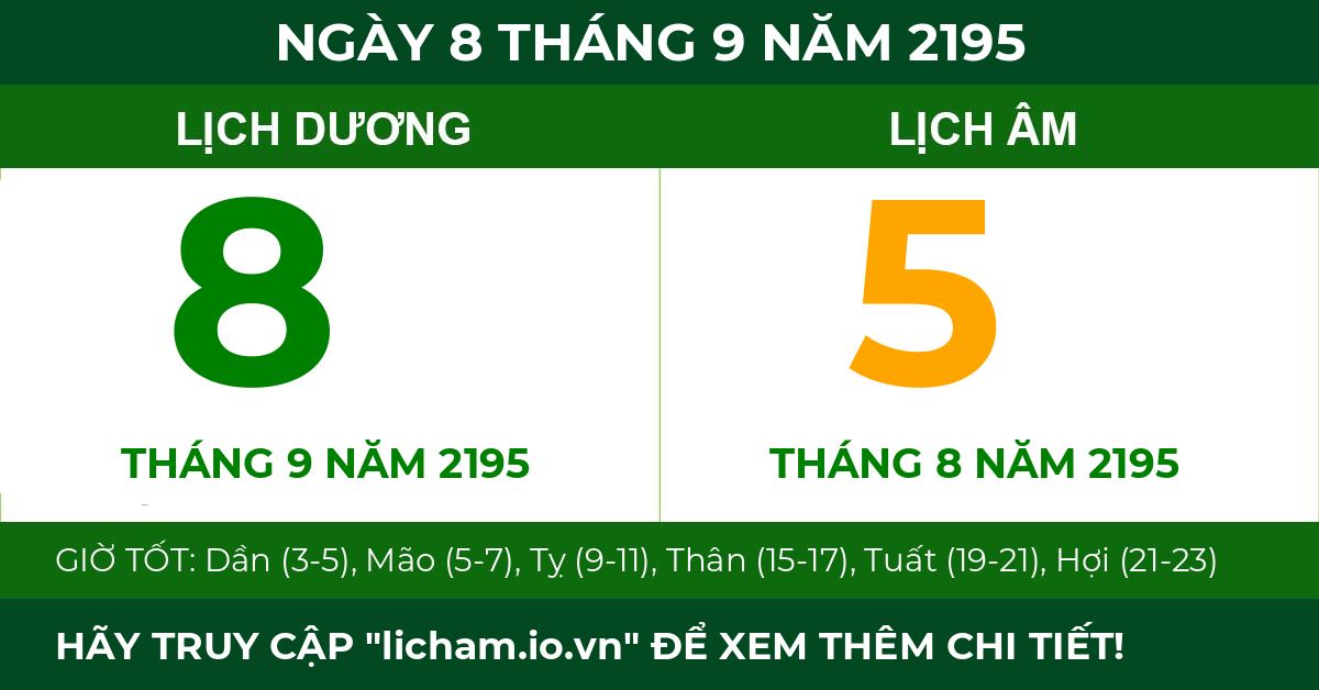 lịch âm ngày 8 tháng 9 năm 2195