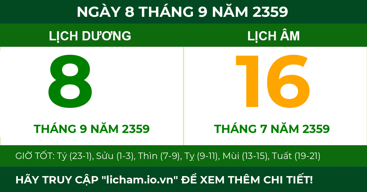 lịch âm ngày 8 tháng 9 năm 2359