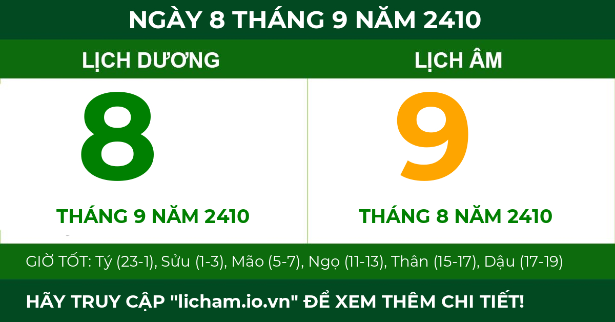 lịch âm ngày 8 tháng 9 năm 2410