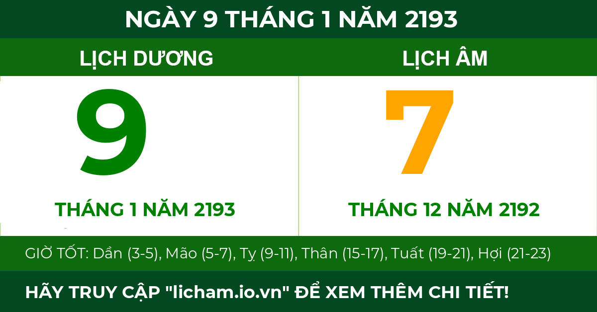 lịch âm ngày 9 tháng 1 năm 2193