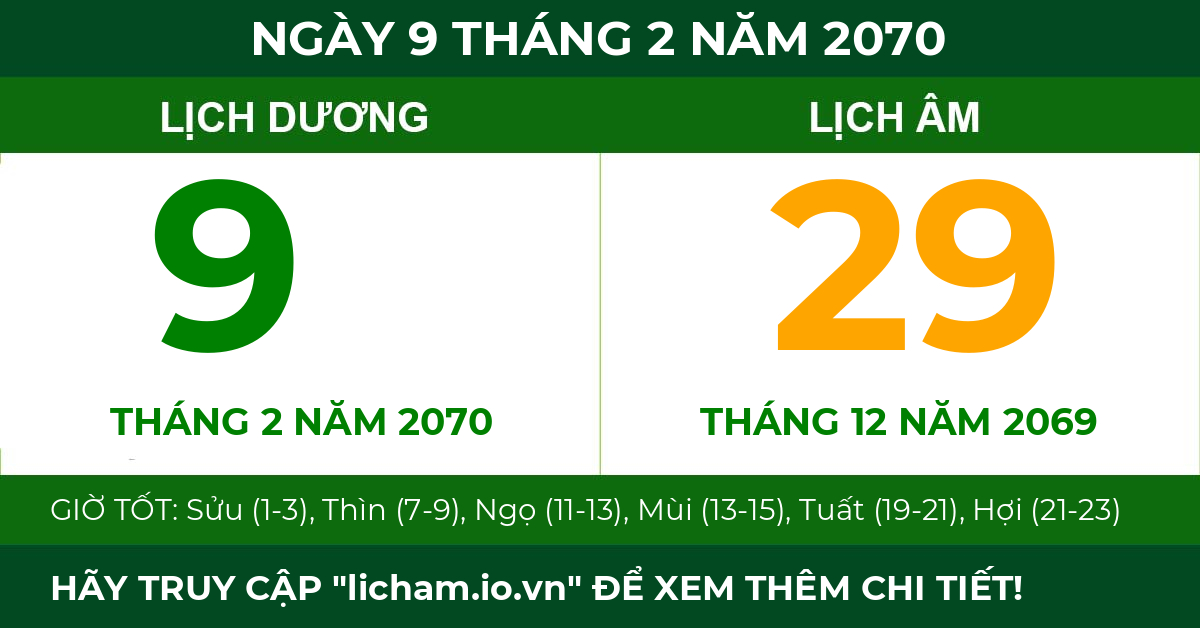 lịch âm ngày 9 tháng 2 năm 2070