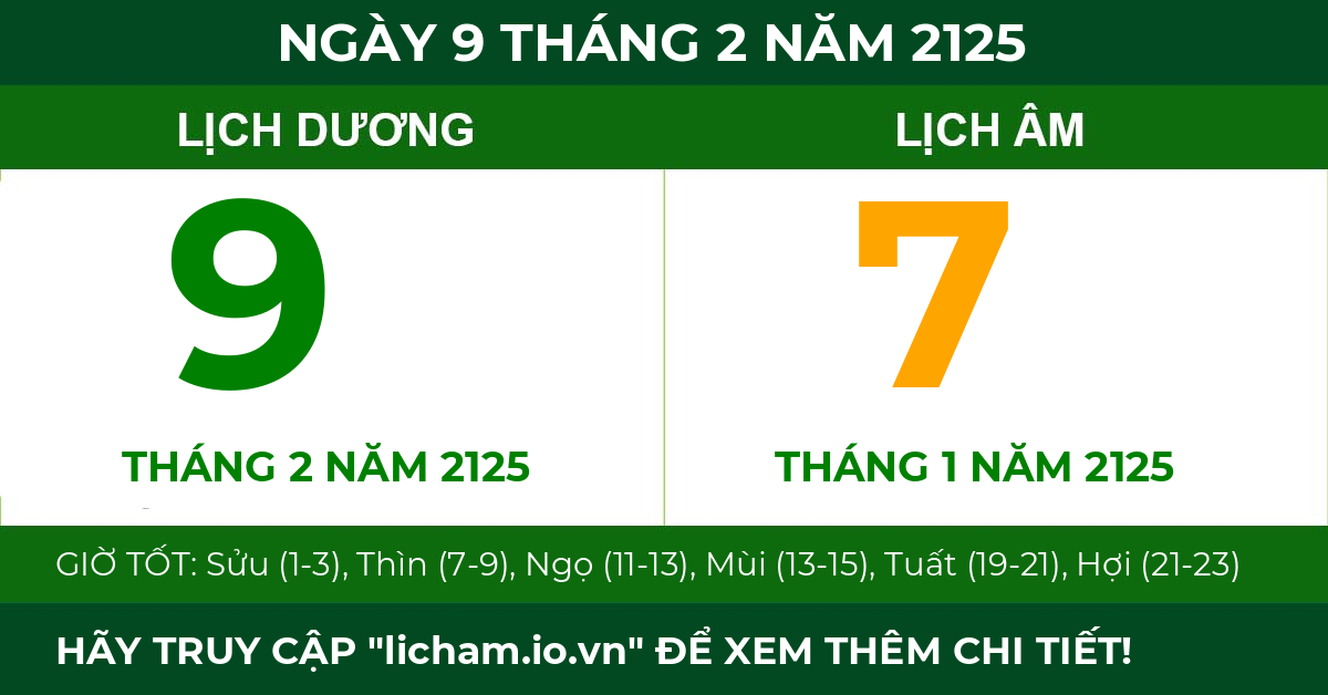 lịch âm ngày 9 tháng 2 năm 2125