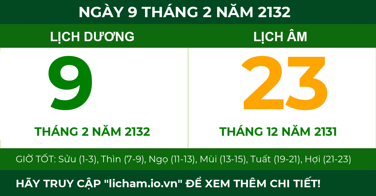 lịch âm ngày 9 tháng 2 năm 2132