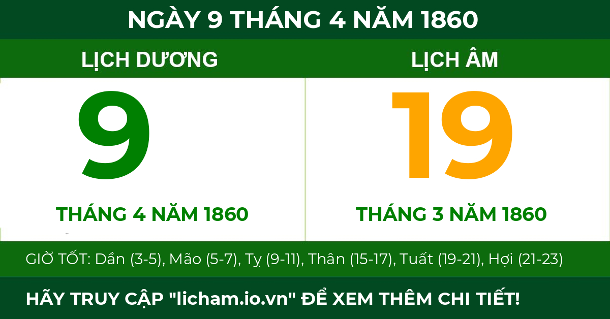 lịch âm ngày 9 tháng 4 năm 1860