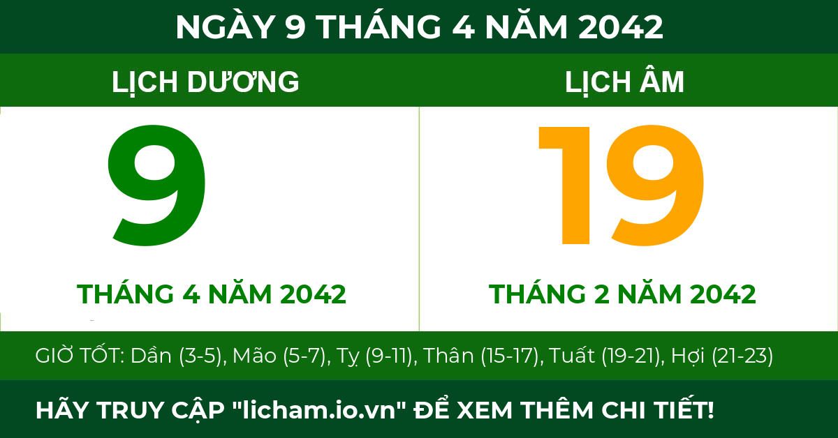 lịch âm ngày 9 tháng 4 năm 2042
