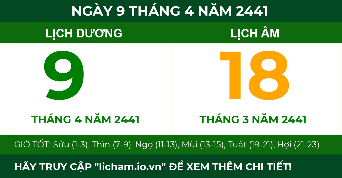 lịch âm ngày 9 tháng 4 năm 2441