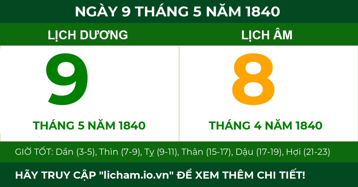 lịch âm ngày 9 tháng 5 năm 1840