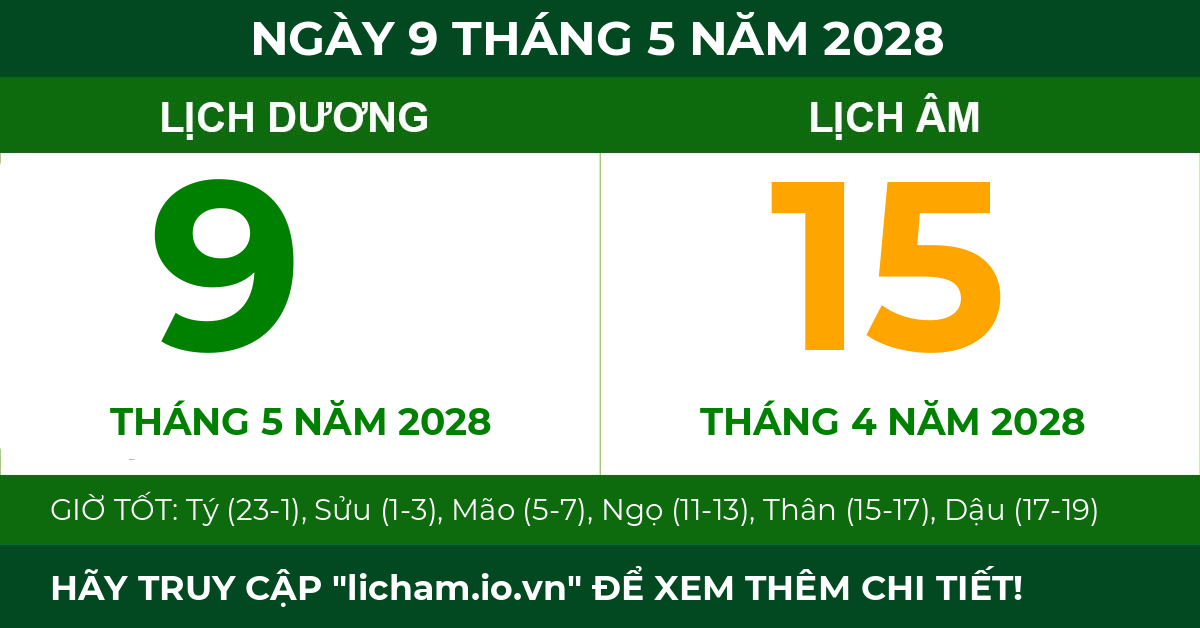 lịch âm ngày 9 tháng 5 năm 2028