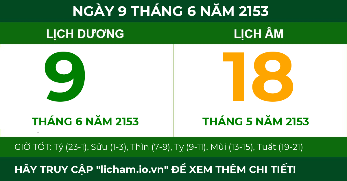 lịch âm ngày 9 tháng 6 năm 2153