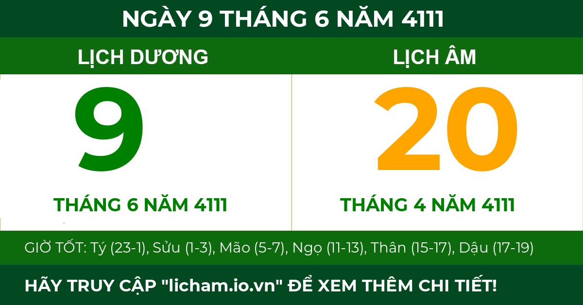 lịch âm ngày 9 tháng 6 năm 4111