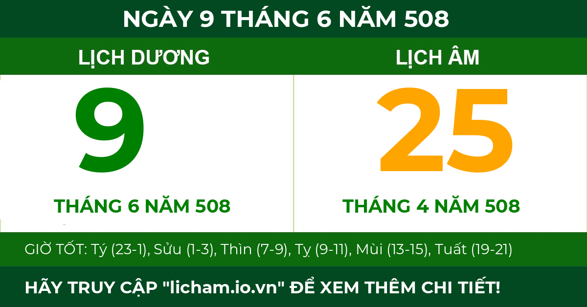 lịch âm ngày 9 tháng 6 năm 508