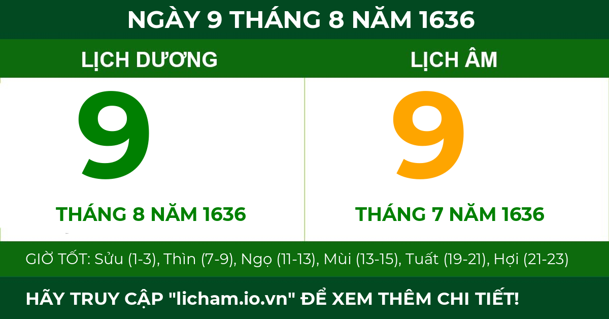 lịch âm ngày 9 tháng 8 năm 1636
