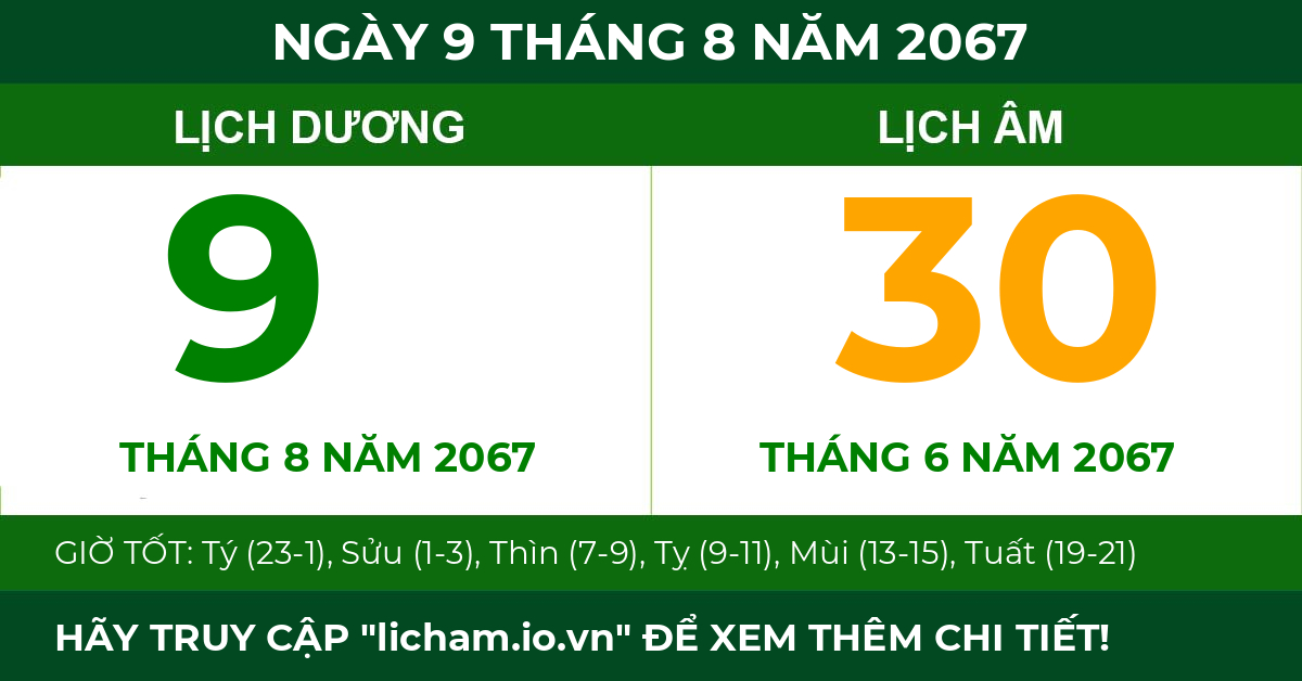 lịch âm ngày 9 tháng 8 năm 2067