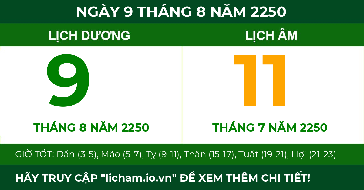 lịch âm ngày 9 tháng 8 năm 2250