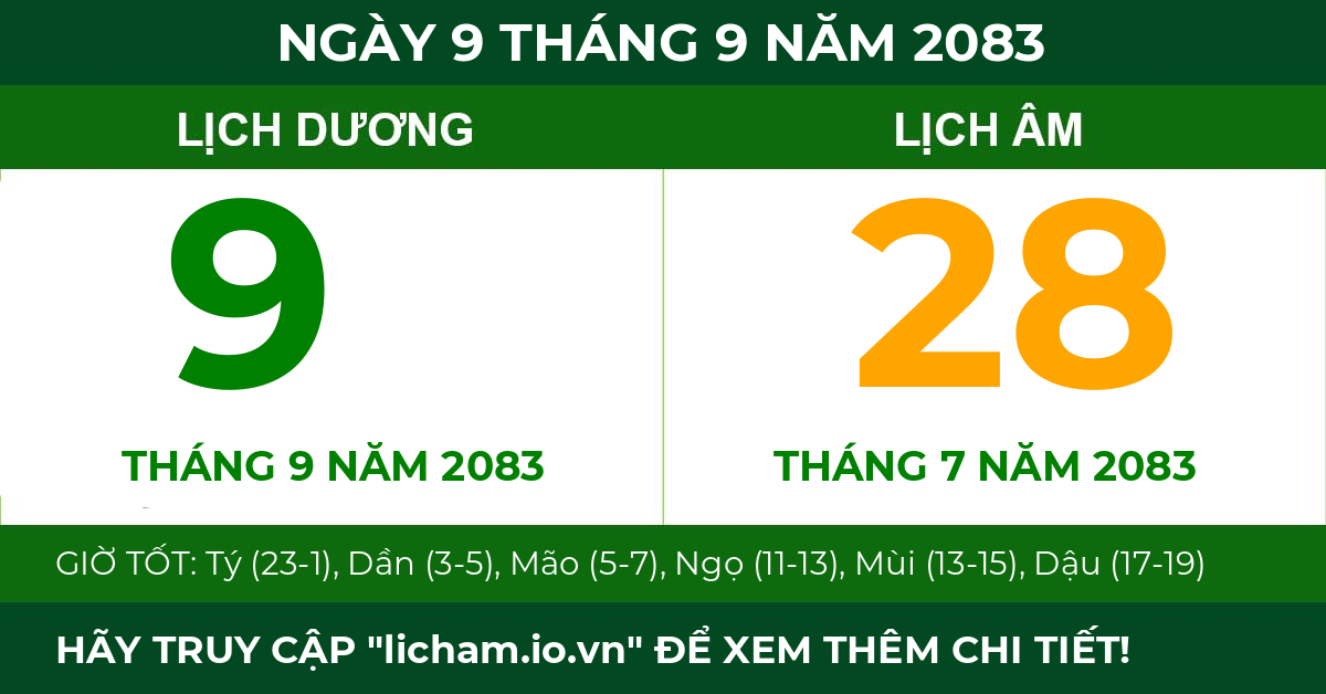 lịch âm ngày 9 tháng 9 năm 2083